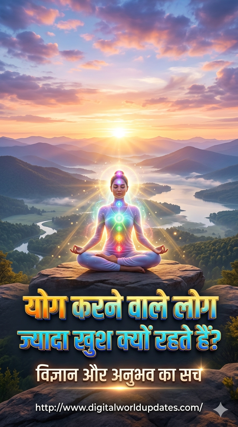 योग करने वाले लोग ज्यादा खुश क्यों रहते हैं विज्ञान और अनुभव का सच, ध्यान करते हुए व्यक्ति, योग मेडिटेशन, मानसिक शांति, हेल्थ और योग पोस्टर, प्रेरणादायक योग इमेज, स्वस्थ जीवनशैली, meditation and yoga happiness concept, spiritual yoga banner